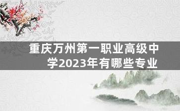 重庆万州第一职业高级中学2023年有哪些专业