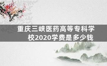 重庆三峡医药高等专科学校2020学费是多少钱