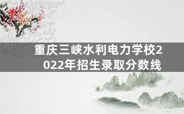 重庆三峡水利电力学校2022年招生录取分数线