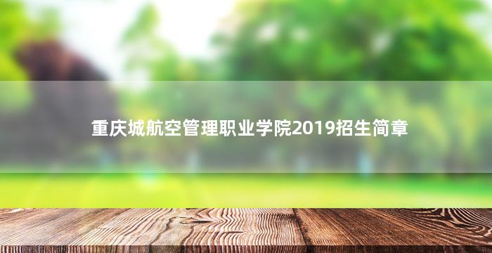 重庆城航空管理职业学院2019招生简章