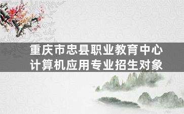 重庆市忠县职业教育中心计算机应用专业招生对象