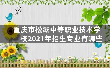 重庆市松溉中等职业技术学校2021年招生专业有哪些