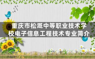 重庆市松溉中等职业技术学校电子信息工程技术专业简介