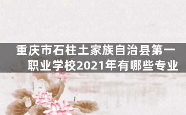 重庆市石柱土家族自治县第一职业学校2021年有哪些专业