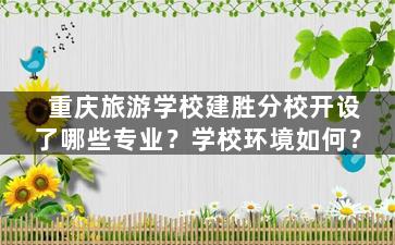 重庆旅游学校建胜分校开设了哪些专业？学校环境如何？
